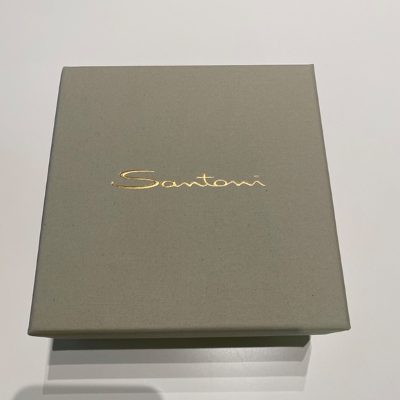 Men's Santoni Leather Logo Belt - Made in Italy - Picture 10 of 11